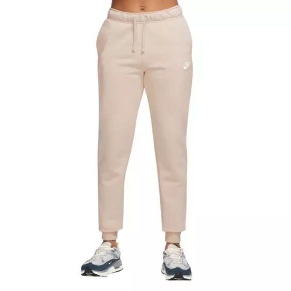Nike Pants - Nike Sportswear Club Fleece Joggers Size Small‎ Tan Elastic Waist Comfortable